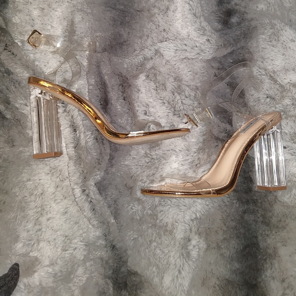 Clear strap heels